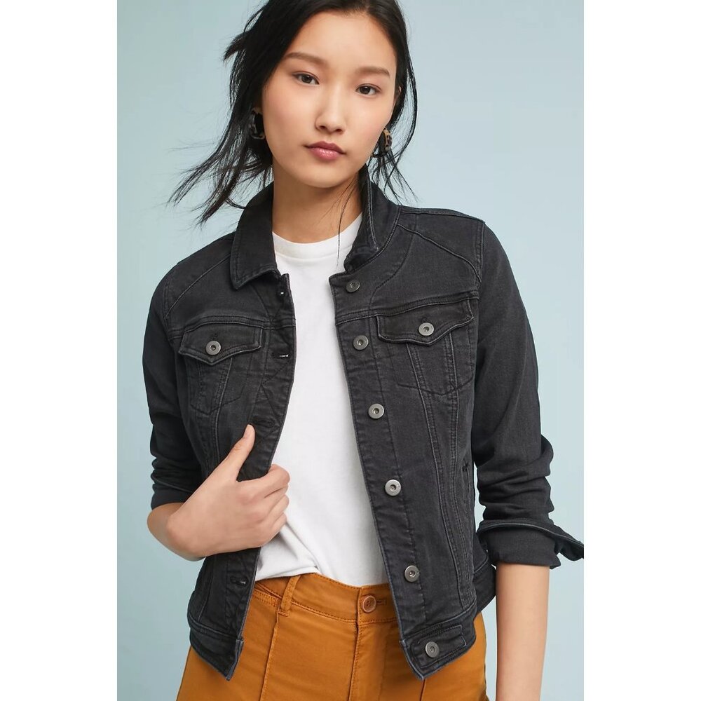 Anthropologie Black Denim Jacket Size 1X